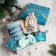 Set Gift Ethel Happy New Year turquoise towel and ACC (4 subjects)
