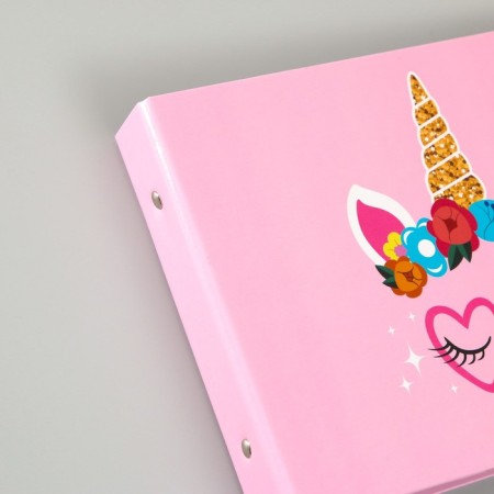 Photo album 25 sheets (corners+rings) "Unicorn with flowers" 27x19 cm-6
