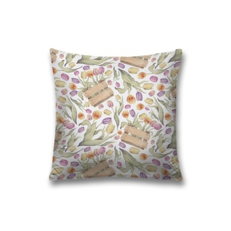 Decorative pillowcase "Tulips as a gift", on a zipper, size 45x45 cm