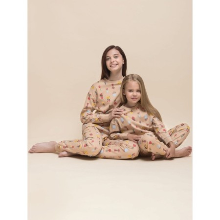 Set for girls, height 134 cm, beige color-7
