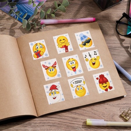 Paper stickers "New Year's smiles", 11 x 15.5 cm, New Year-3