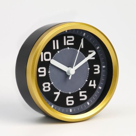 Clock - desktop an alarm clock, discrete move, 9.5 x 9.5 cm, aa-2
