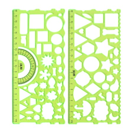 Set of stencils, 2 pieces, plastic, geometric shapes mix-7