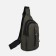 Male sling bag from textiles, headphones, green color