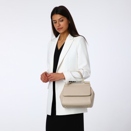Women's bag on the magnet Textura, small size, dairy color-1