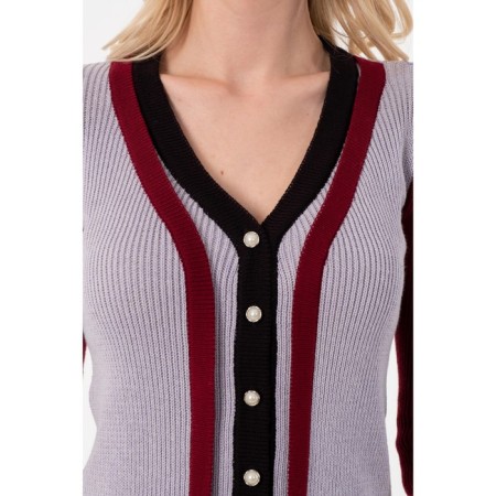 Female jumper, size 42, black color, burgundy-10