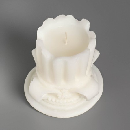 Figure candle "Small column", 7.5 cm, white-3