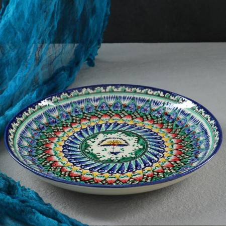 Largan Rishtan ceramics "Patterns", 28 cm, blue-2