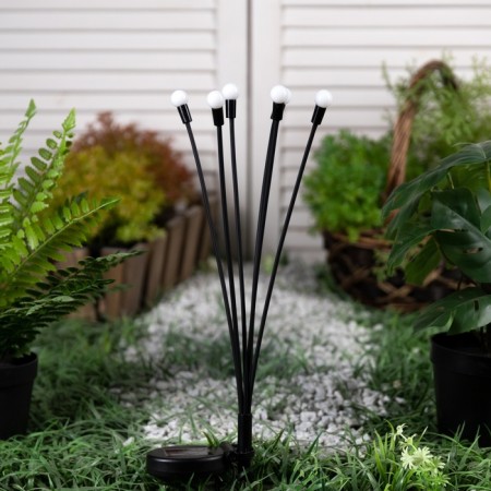 Lamp soil in the sun. bat. Uniel "fireflies" 70 cm, IP44, 6 LED, T/white-1