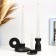 Set of candlesticks "Leo, Lund, Simon" Black gloss, 3pcs/8x10cm/4x8cm/3x6cm