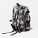 Young backpack from textiles on lightning, 3 pockets, gray-beige color