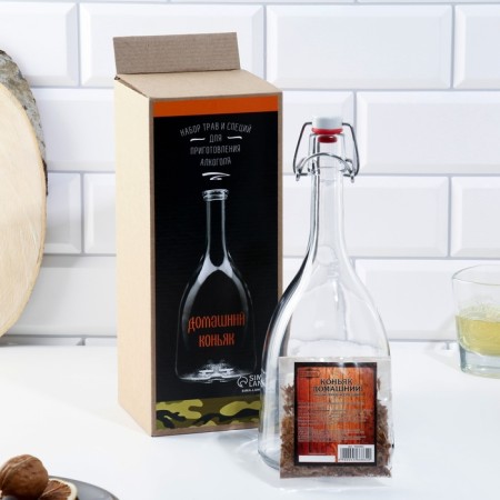 Set for making homemade cognac, bottle 1 liter, set of seasonings
