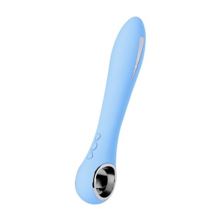 Vibrator with electrostimulation Galvani Vibe, silicone, blue color, 21 cm-1