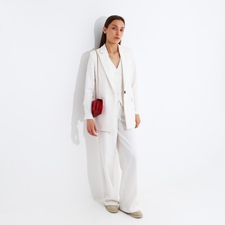 Bag Messenger with zipper, red color-5