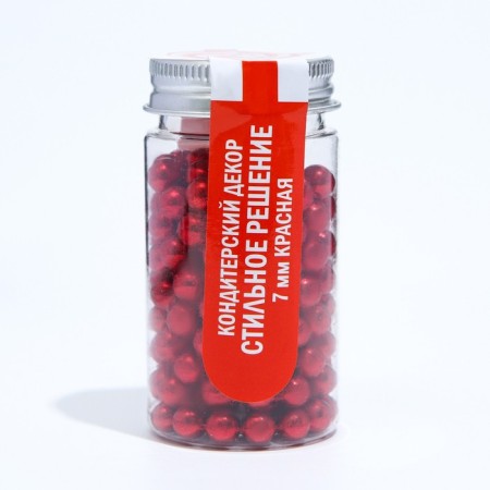 Confectionery Sprinking "Stylish Solution", 7 mm, red, 50 g-1