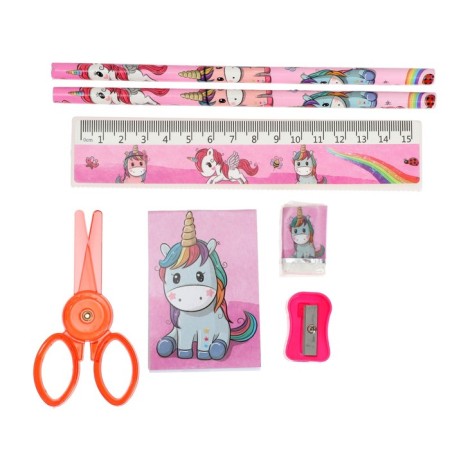 Tables of a desktop children's "unicorn" (stand+2 pencil+ruler+sharpener+eraser+notebook 8 sheets+scissors)-6