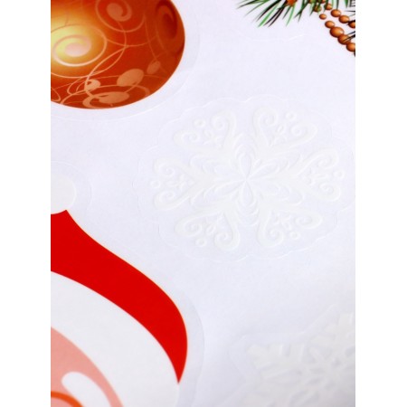 Stickers on the windows "New Year" house, snowman, 2 pieces, 35 x 50 cm-3