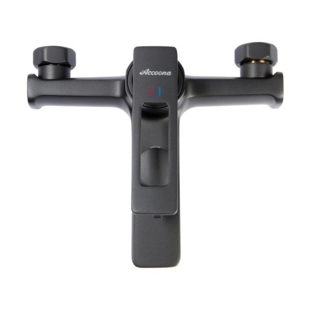 ACCOONA A63127AT bath mixer, single -leaf, pour 175 mm, shower set, black-1