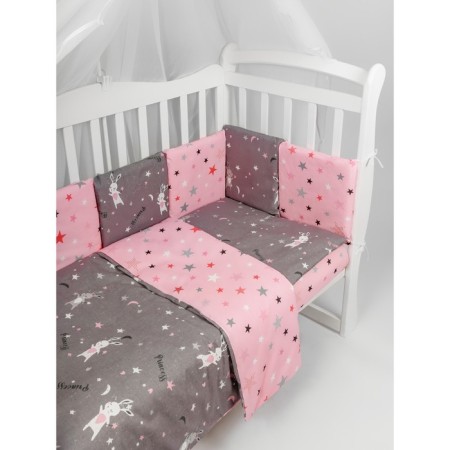 A set of 15 items (3+12 pillows-borts) Amarobaby Princess, gray/pink-1