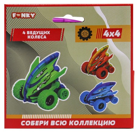 Friction Funky Toys "Shark", 4x4, graffiti print, blue color-2