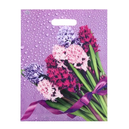Package "Tender Hyacinths", polyethylene with a cut pen, 31x40 cm, 60 μm
