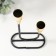 Summary Metal for 2 candles "Singer" black with gold 10x10x23.5 cm