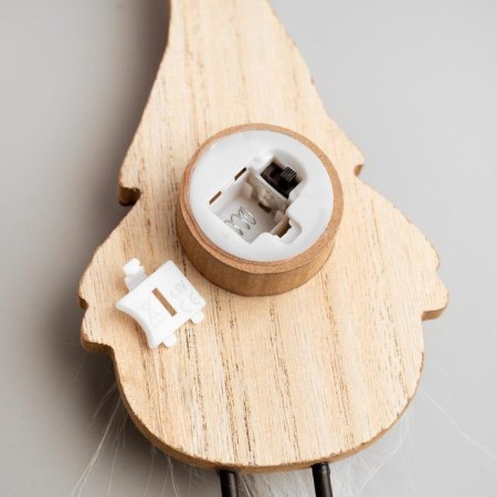 LED figure "Santa Claus" 7 × 22 × 5 cm, wood, CR2032 batteries, warm white glow-4