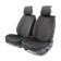 Caps on the front seats Car Performance, 2 pcs, alcantara, rhombus, black-red