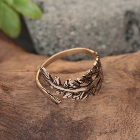 The amulet ring "Ryabin branch", brass-2