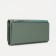 Women's wallet on magnets, green color
