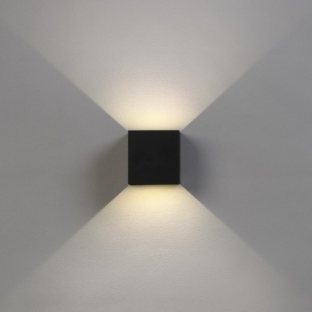 Facade lamp "Cube", FSD-062, 6 W, 4000K, Regulation. Ray, IP65, 220 V, plastic, black 100842