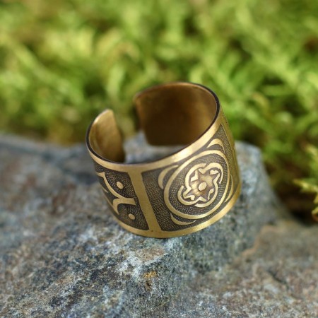 Amulet ring "Rod", brass, d = 17-23 mm