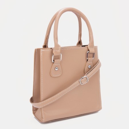 Bag Female Tout with zipper, beige color-1