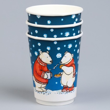 A glass of paper "bears" two -layer, Soft Touch, 300 ml-2