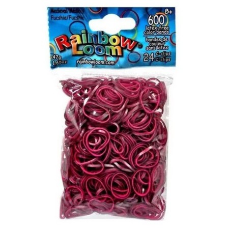 Rainbow loom bracelet rubber bands, the Middle Ages collection, fuchsia color
