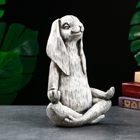 Figure "Hare Yoga" 25x19x10cm, Gray Stone