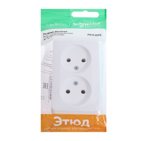 Double SE SE "Study", 16 A, 250 V, overhead, without salary, IP20, white, PA16-005B-3