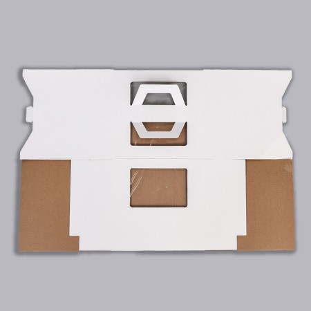Box for cake 2 windows, with handles, white, 28 x 28 x 28 cm-4