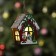 Christmas tree toy "hut with a snowman", from batteries, a glow of warm white
