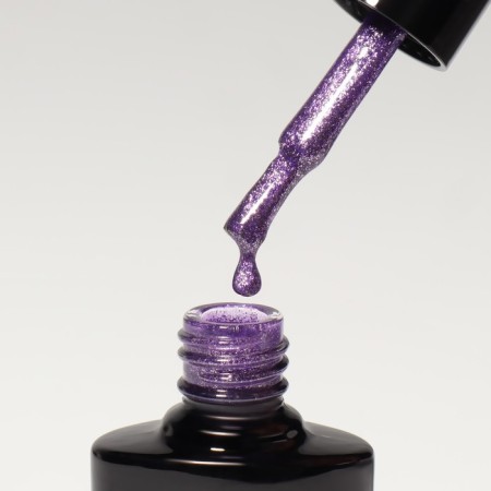 Nail varnish gel, Chrome, shimmer, 3 phase, 8ml, led/uv, lilac color (003)-6