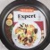 The “Expert” pan, D = 24 cm, glass cover, plastic handle, anti -stick coating, burgundy color