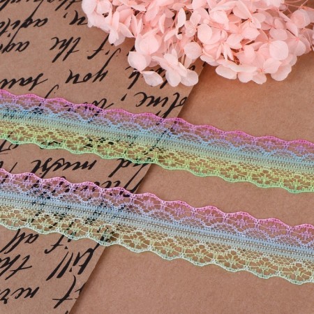 Capricon lace "Rainbow Light", 28 mm × 10 ± 1 m, color multi -colored No. 4-1
