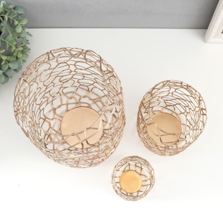 Summary Metal for 1 candle "Loft. Binding" nr 3 pcs d = 5; 8; 15 cm 8x10, 10x18, 15x22 cm 97028-2