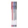Set of gel pens 3 colors, blue, red, black, black body