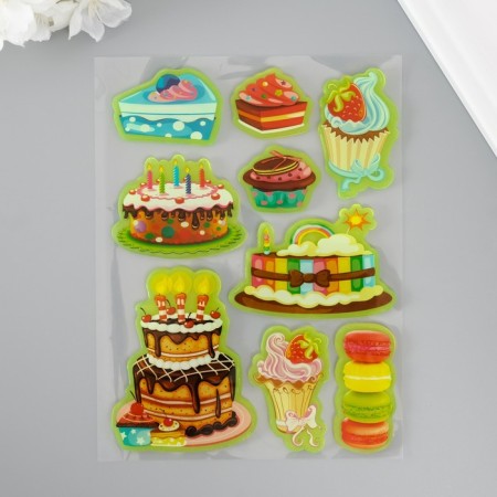 Silicon sticker on the glass phosphorus "Sweets" 20x16 cm