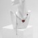 Piece "Heart", red color in silver, 40 cm