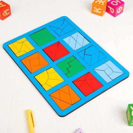 "Fold the square" B.P.Nikitin, level 3 (maxi), mix, cell: 6 × 6 cm-1