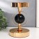 Summary Metal for 1 candle "Black marble ball in the field" Gold 18.5x12x12 cm