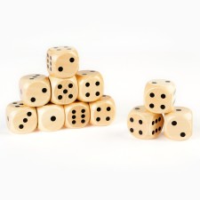 Bones playing, wooden, set 30 pcs, 3 x 3 cm, wooden