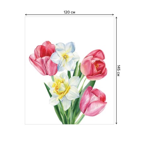 The tablecloth "Spring bouquet", rectangular, Saten, size 120x145 cm-1